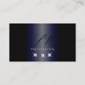 Shimmery Blue Black Sparking Diamonds Initialen Visitekaartje (Voorkant)