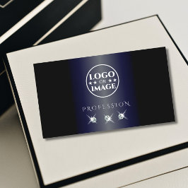 Shimmery Blue Black Sparking Diamonds met Logo Visitekaartje