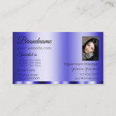 Shimmery Blue Glamoureus met Foto Modern Visitekaartje (Achterkant)