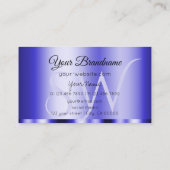 Shimmery Blue Glamoureus met Initialen Modern Visitekaartje (Achterkant)