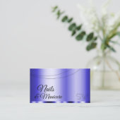 Shimmery Blue Glamoureus met Monogram Modern Visitekaartje (Staand voorkant)