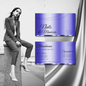 Shimmery Blue Glamoureus met Monogram Modern Visitekaartje