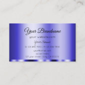 Shimmery Blue Glamoureus Modern en Eenvoudig Visitekaartje (Achterkant)