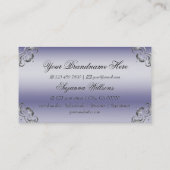 Shimmery Blue Silver Decor met Logo weelderige bus Visitekaartje (Achterkant)