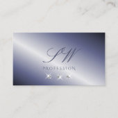 Shimmery Blue Silver Sparking Diamonds Monogram Visitekaartje (Voorkant)