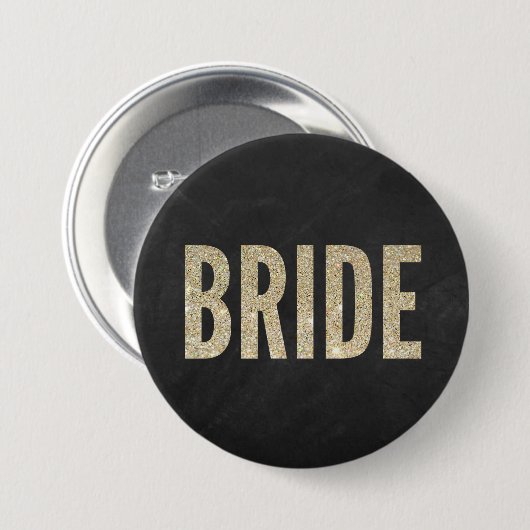 Shimmery Chic Bride Button (Voorkant /achterkant)