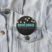 Shimmery Chic Bruidsmeisje Button Pin (blauw) (In situ)