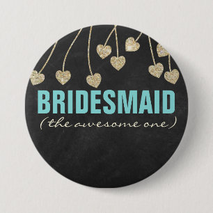 Shimmery Chic Bruidsmeisje Button Pin (blauw)