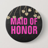 Shimmery Chic Maid of Honor Button Pin (Voorkant)