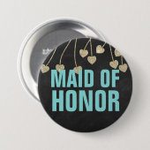 Shimmery Chic Maid of Honor Button Pin (blauw) (Voorkant /achterkant)