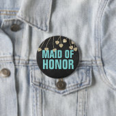 Shimmery Chic Maid of Honor Button Pin (blauw) (In situ)