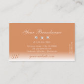 Shimmery Coral Ombre Sparkling Diamonds Initialen Visitekaartje (Achterkant)