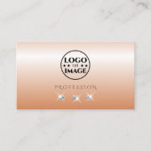 Shimmery Coral Ombre Sparkling Diamonds met Logo Visitekaartje (Voorkant)