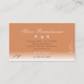 Shimmery Coral Ombre Sparkling Diamonds Monogram Visitekaartje (Achterkant)