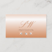 Shimmery Coral Ombre Sparkling Diamonds Monogram Visitekaartje (Voorkant)