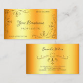  Shimmery Corner Borders Lumineus Sinaasappel Visitekaartje (Voorkant / Achterkant)