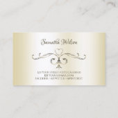 Shimmery Cream Corner Borders Ornamental Visitekaartje (Achterkant)