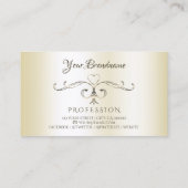 Shimmery Cream Corners Initialen voor sierdoelein Visitekaartje (Achterkant)