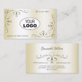 Shimmery Cream  hoeken met Logo Ornamental Visitekaartje (Voorkant / Achterkant)
