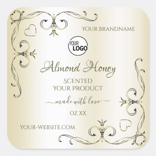Shimmery Cream Product Labels hoeken Logo (Voorkant)