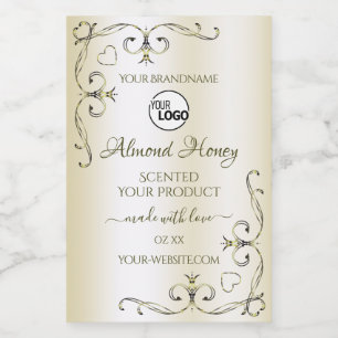 Shimmery Cream Product Labels hoeken Logo Voedselcontainer Etiket