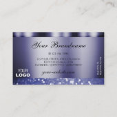 Shimmery Dark Blue Sparking Glitter Logo Elegant Visitekaartje (Achterkant)