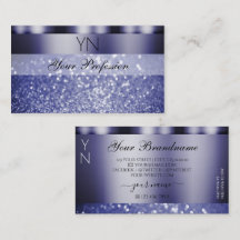 Shimmery Dark Blue Sparking Glitter met Monogram