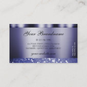 Shimmery Dark Blue Sparking Glitter Professional Visitekaartje (Achterkant)
