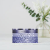 Shimmery Dark Blue Sparking Glitter Professional Visitekaartje (Staand voorkant)