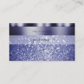 Shimmery Dark Blue Sparking Glitter Professional Visitekaartje (Voorkant)