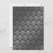 Shimmery Effect Damask Wedding Invitation - Grey Kaart (Achterkant)