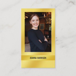 Shimmery Elegant Modern Gold Band Achtergrond Foto Visitekaartje