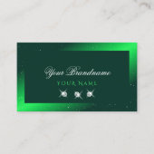Shimmery Emerald Green Sparking Diamonds Elegant Visitekaartje (Voorkant)