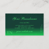 Shimmery Emerald Green Sparking Diamonds Initialen Visitekaartje (Achterkant)