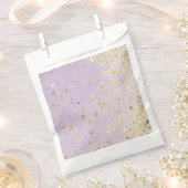 Shimmery Glittery Gold Stars op Lavender Bedankzakje (Geknipt)