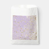 Shimmery Glittery Gold Stars op Lavender Bedankzakje (Voorkant)