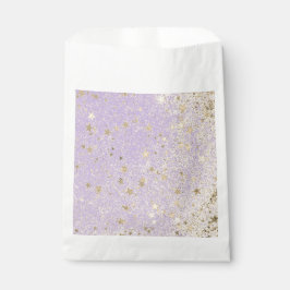 Shimmery Glittery Gold Stars op Lavender Bedankzakje