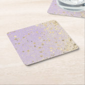 Shimmery Glittery Gold Stars op Lavender Kartonnen Onderzetters (Schuin)