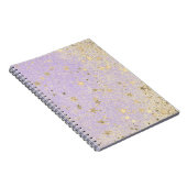 Shimmery Glittery Gold Stars op Lavender Notitieboek (Rechterzijde)
