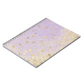 Shimmery Glittery Gold Stars op Lavender Notitieboek (Linkerzijde)