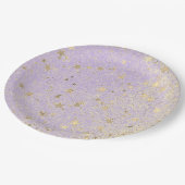 Shimmery Glittery Gold Stars op Lavender      Papieren Bordje (Gekanteld)