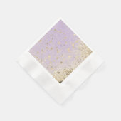 Shimmery Glittery Gold Stars op Lavender Servet (Hoek)