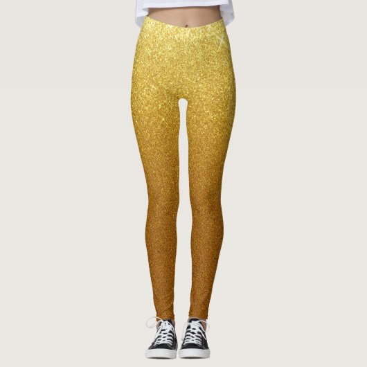 Shimmery Gold Glitter Leggings (Voorkant)
