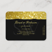 Shimmery Gold Glitter Mousserende Sterren en Monog Visitekaartje (Achterkant)