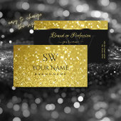 Shimmery Gold Glitter Mousserende Sterren en Monog Visitekaartje