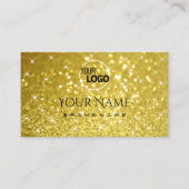 Shimmery Gold Glitter Sparkling Stars en Logo Visitekaartje (Voorkant)