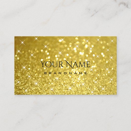 Shimmery Gold Glitter Sparkling Stars Luxe Visitekaartje (Voorkant)