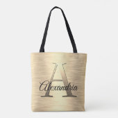 Shimmery Gold Monogram Tote Bag (Achterkant)
