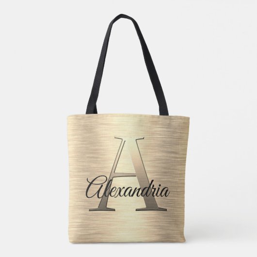Shimmery Gold Monogram Tote Bag (Achterkant)
