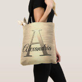 Shimmery Gold Monogram Tote Bag (Dichtbij)